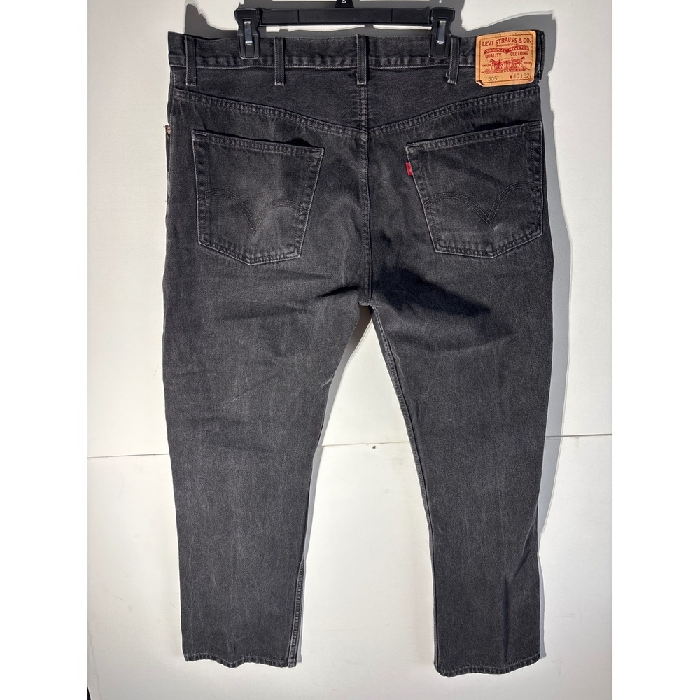 Levi's 505 Jeans Mens W40 L32 Black Denim Pants Classic Fit Straight Leg Regular